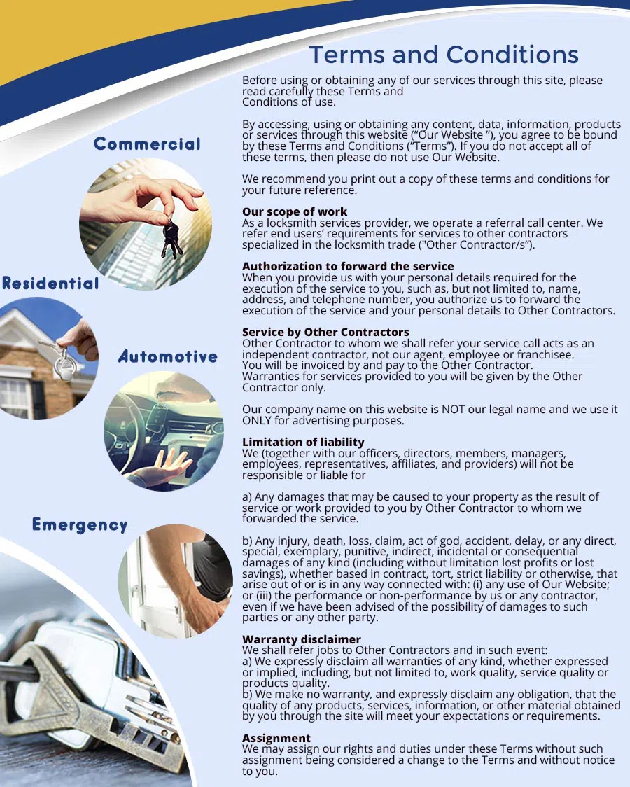 City Locksmith Store Sullivans Island, SC 843-627-0147 - terms-ls